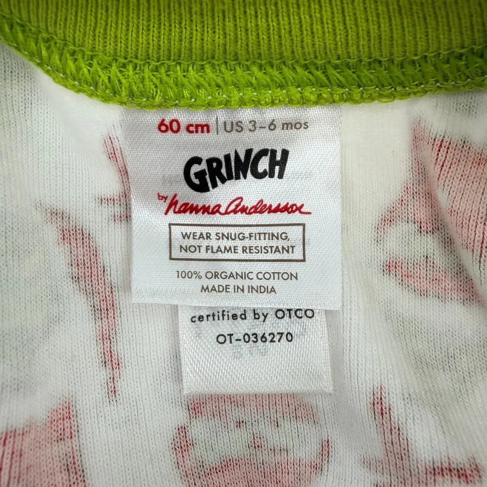 Hanna Andersson Dr. Seuss Grinch Sleeper 100% Organic Cotton 3-6 Months